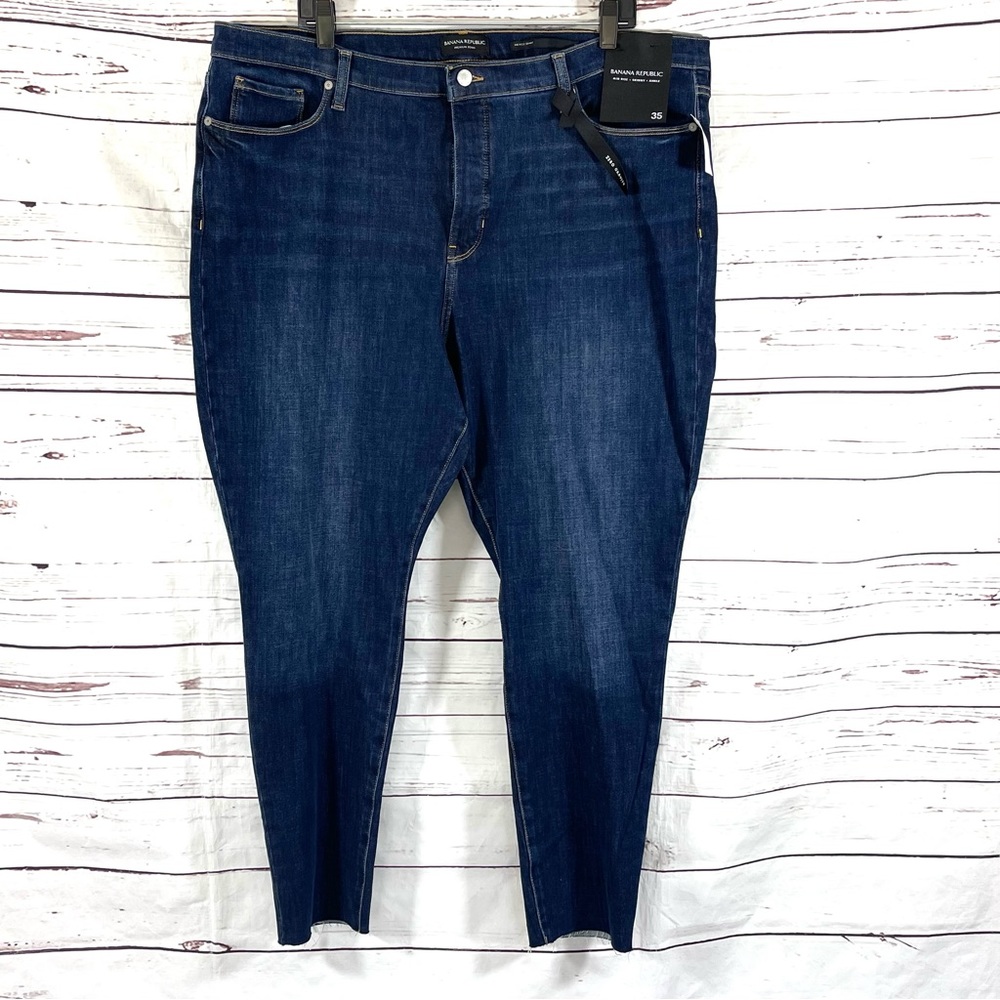 Banana Republic Women’s Jeans‎ Mid Rise Skinny Ankle Raw Hem Size 35.